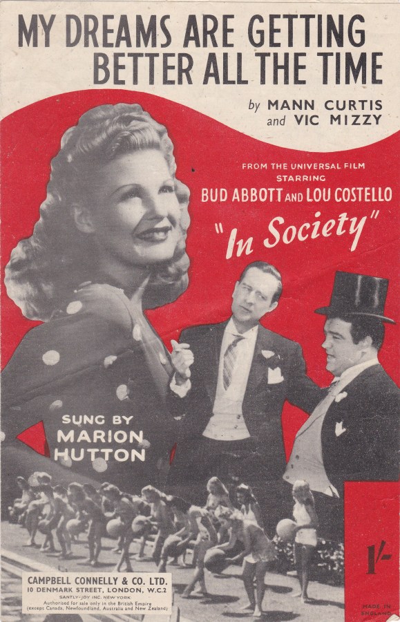 Vintage sheet music cover My Dreams are Getting Better All the TIme