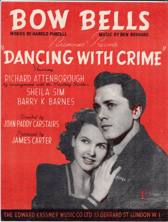 Vintage sheet music cover Bow Bells (Dancing With Crime)