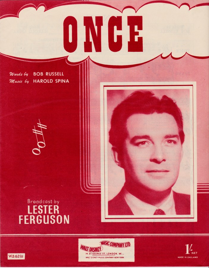 Vintage sheet music cover - Once