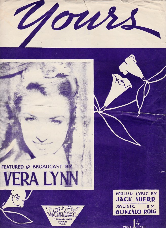 Vera Lynn Yours Vintage sheet music cover