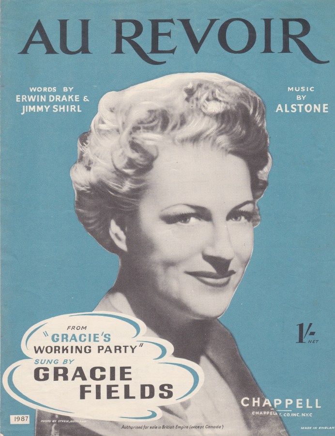Au Revoir (Gracie Fields) Vintage sheet music cover