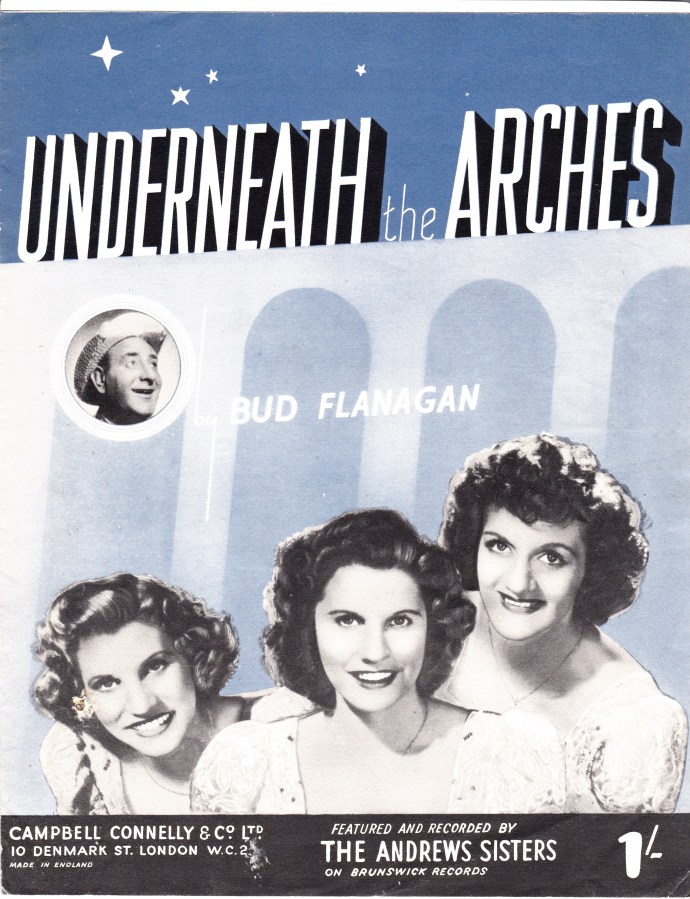 Vintage sheet music cover Underneath the Arches