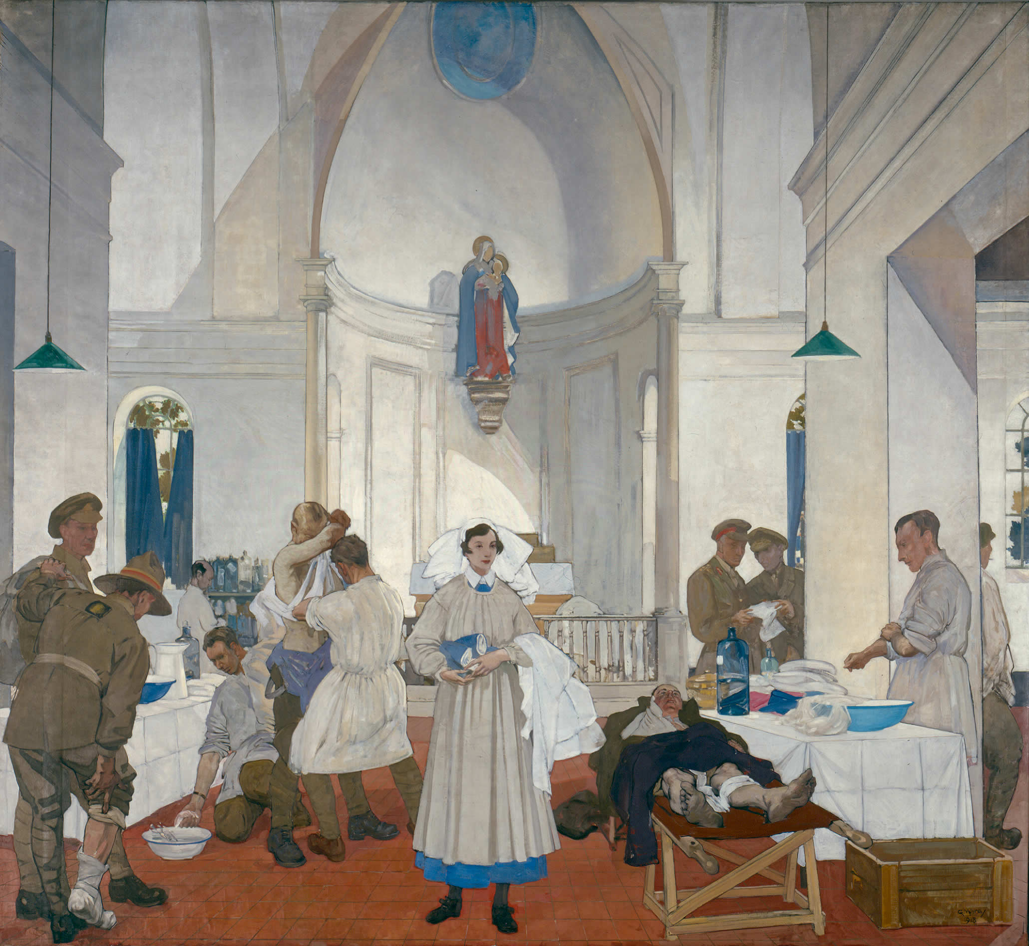 A field hospital inside a citadel church.