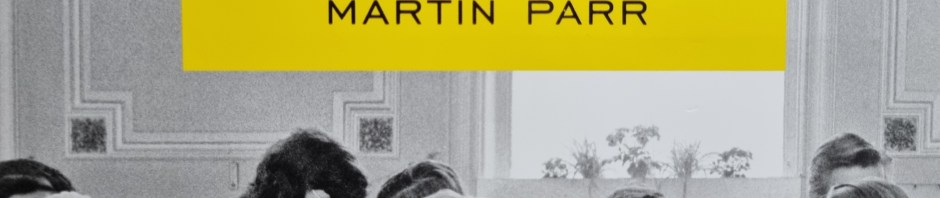 Part of book cover, The Non-Conformists, Martin Parr. Heads of people queuing for chapel tea.